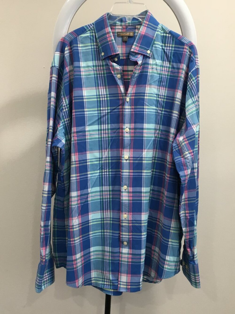 PETER MILLAR Summer Comfort Breathable Moisture Wicking Plaid Button Shirt
